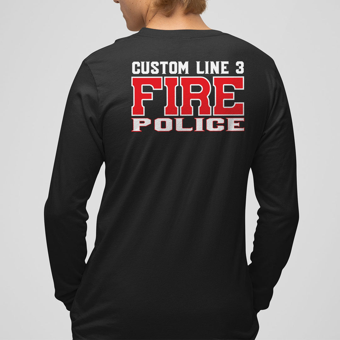 Fire Police premium long sleeve shirt – customized red and white design