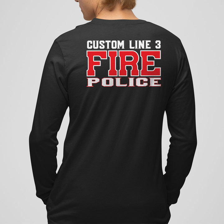 Fire Police premium long sleeve shirt – customized red and white design