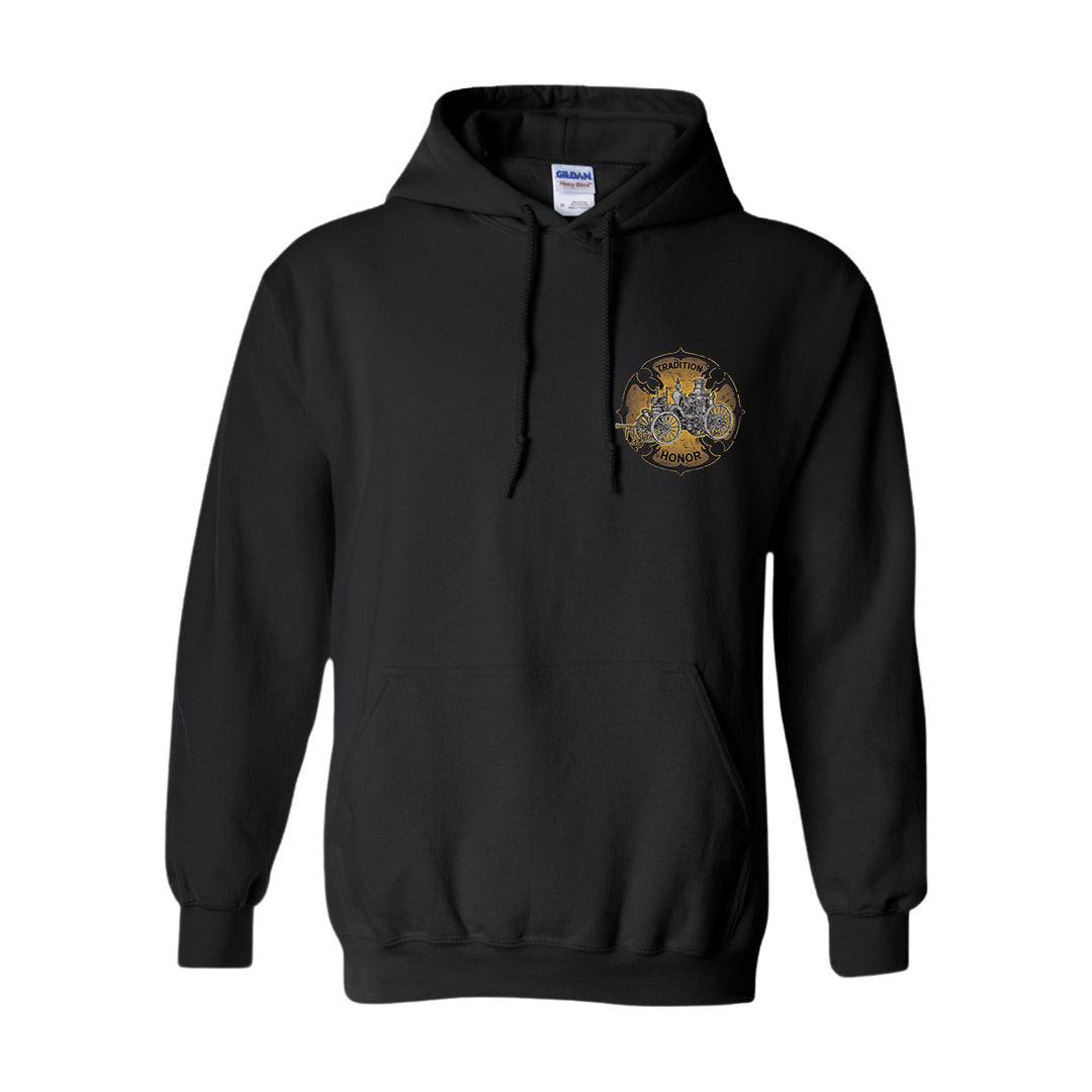 Firefighter Founding Father Hoodie, honoring the legacy of those who built the brotherhood.
