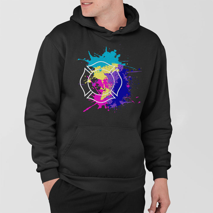 Miami Vice-inspired firefighter hoodie – FFC 343 Maltese cross design