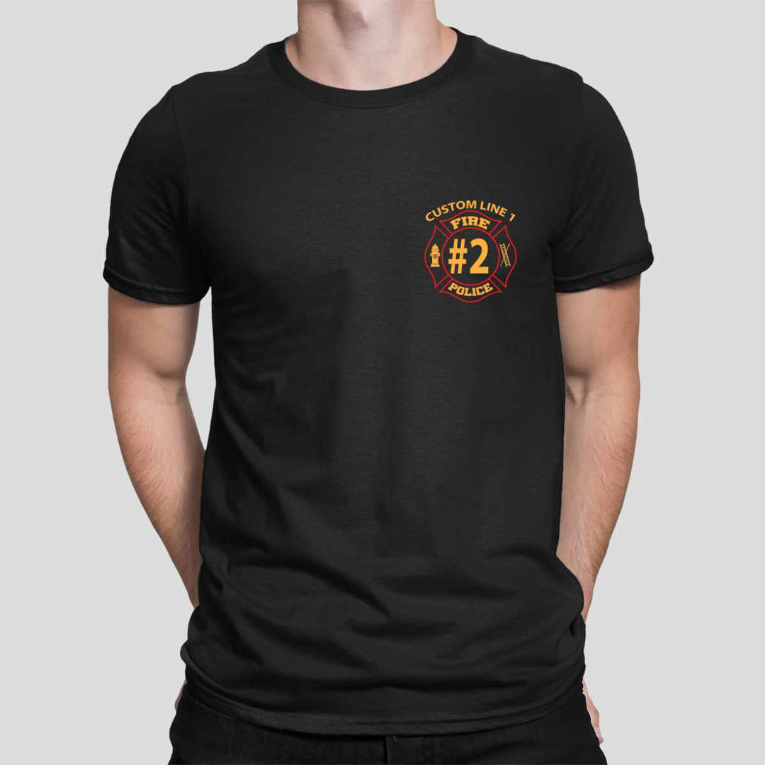 Fire Police red and yellow premium t-shirt for firefighters