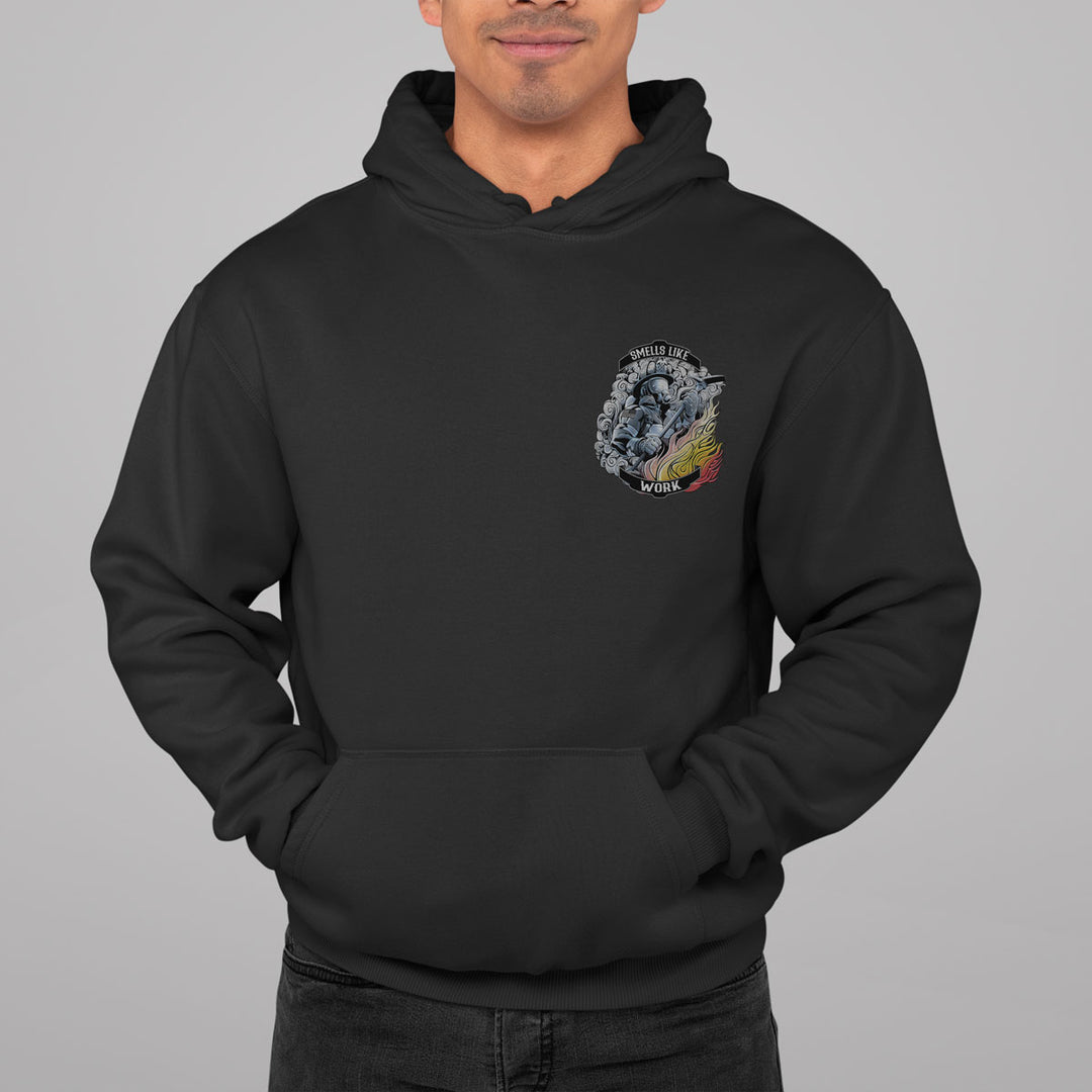 Premium FFC 343 T-shirt featuring firefighter design, halligan bar, and smoke effect.