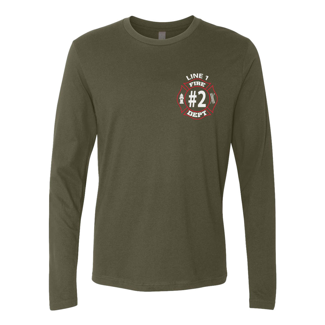Fire Department premium long sleeve shirt – custom red and white graphic