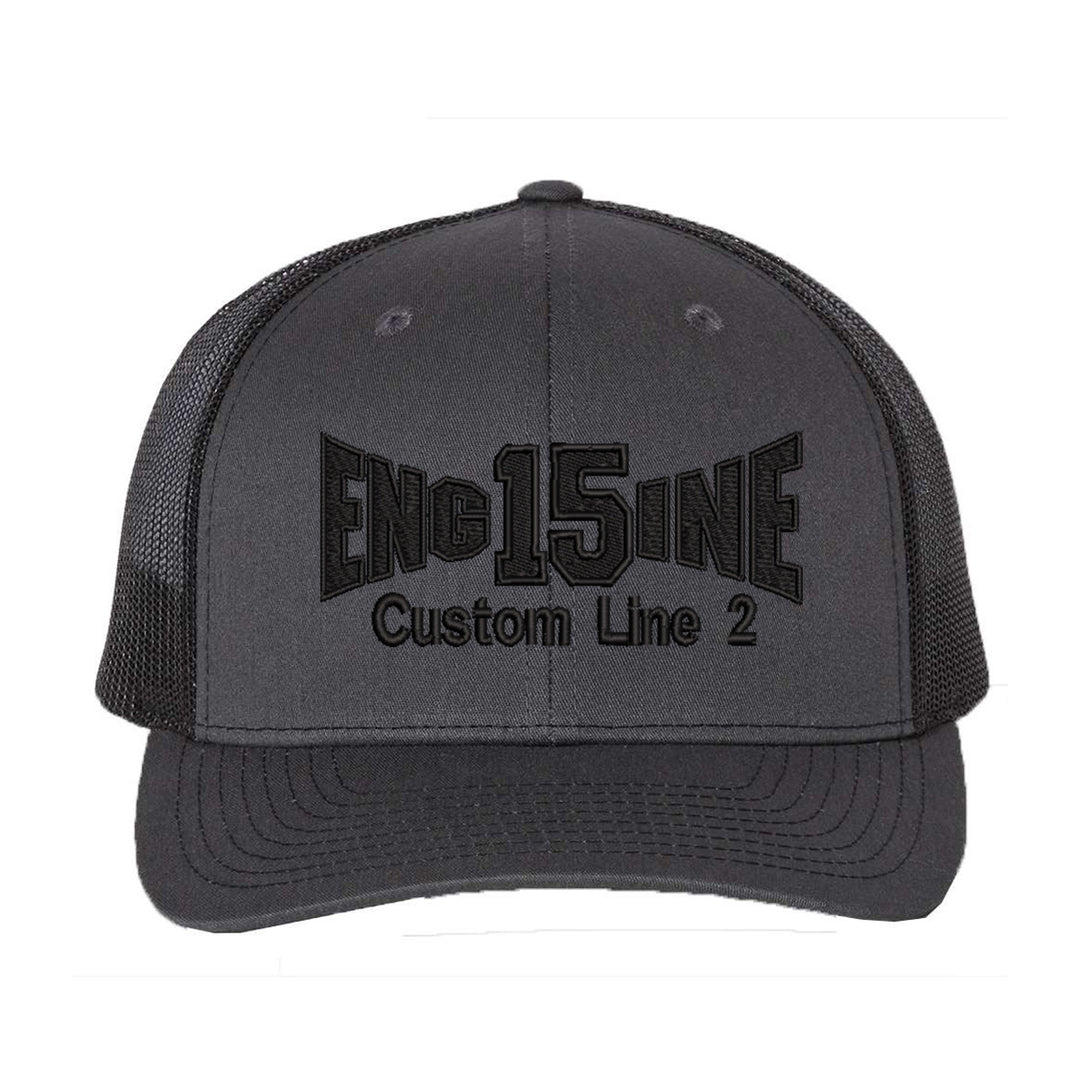 Personalized Fire Dept Engine Blackout Snapback Trucker Hat