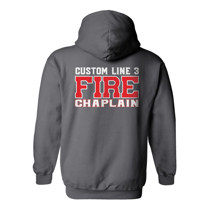 Premium Fire Chaplain hoodie – custom red and white graphic