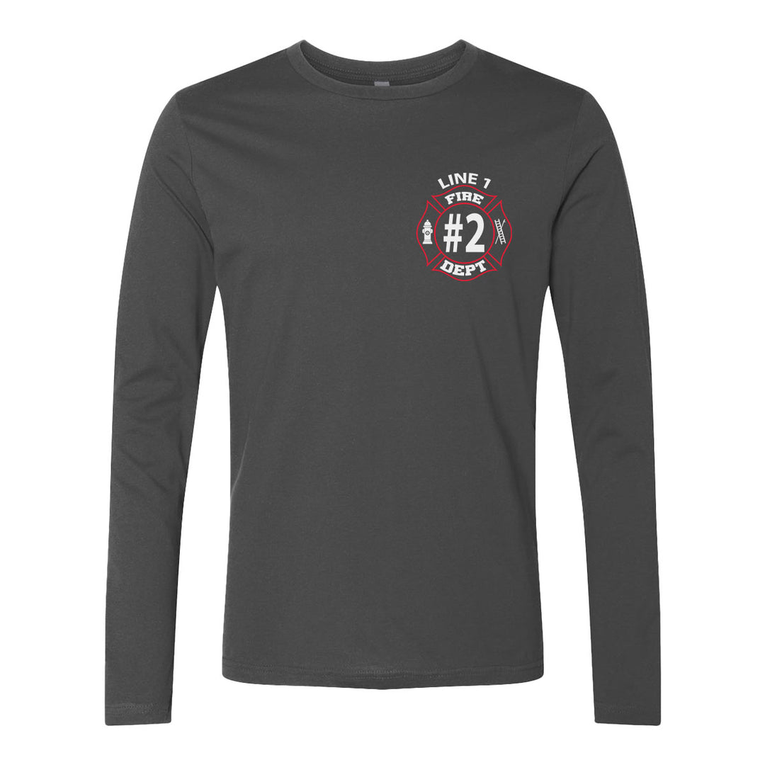 Red and white Fire Department premium long sleeve shirt – custom firefighter gear