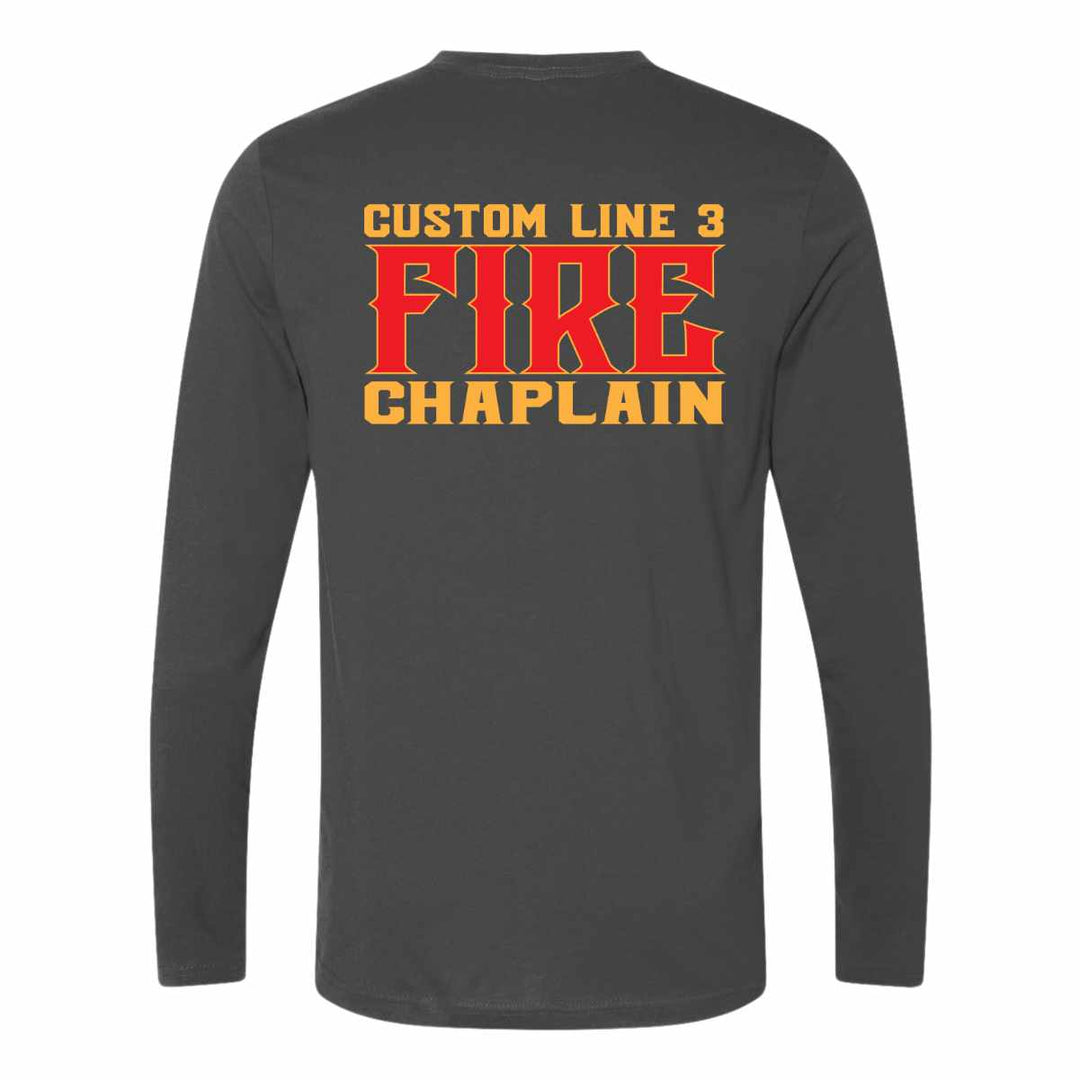 Fire department red & yellow Fire Chaplain long sleeve tee