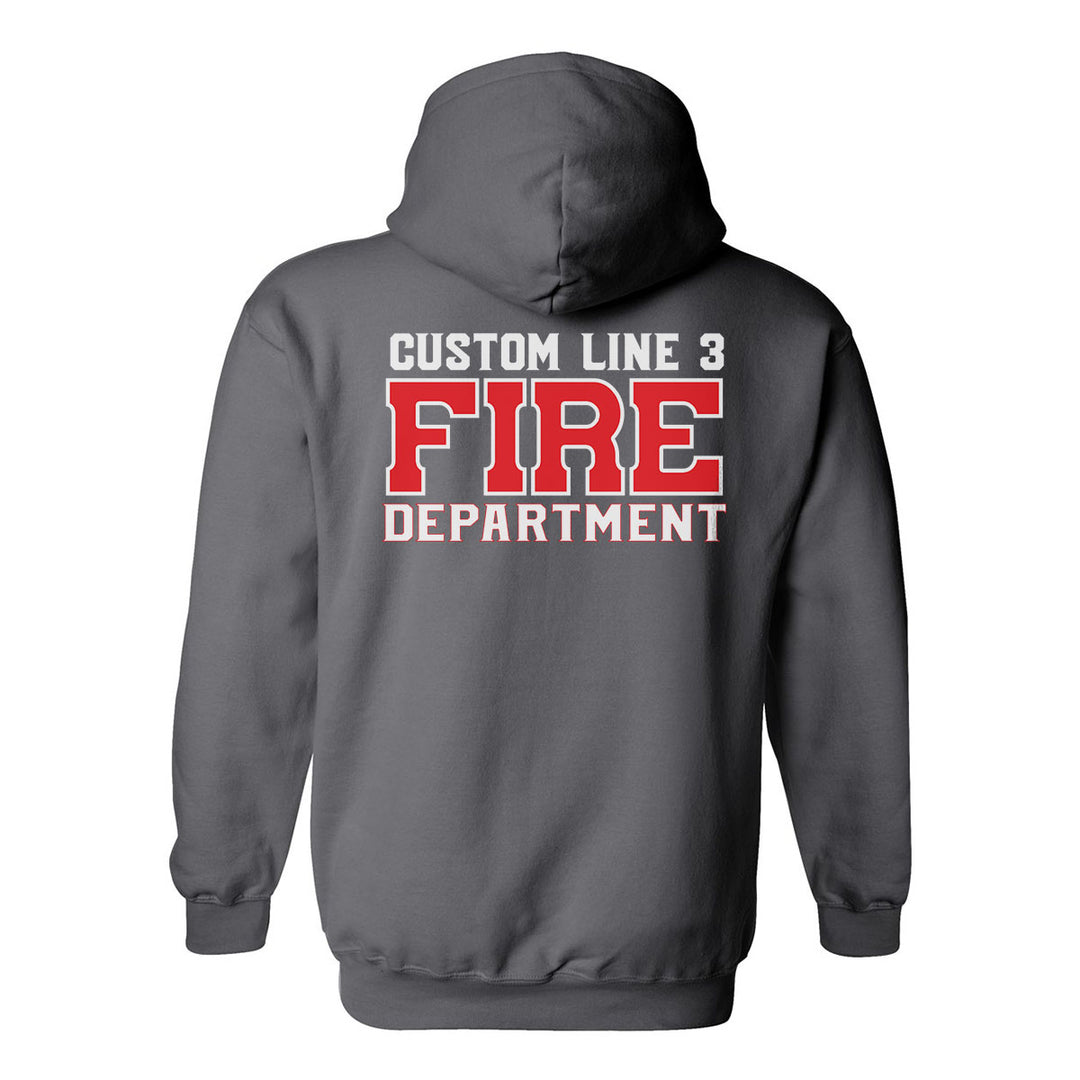 Premium Fire Department hoodie – custom red and white firefighter gear