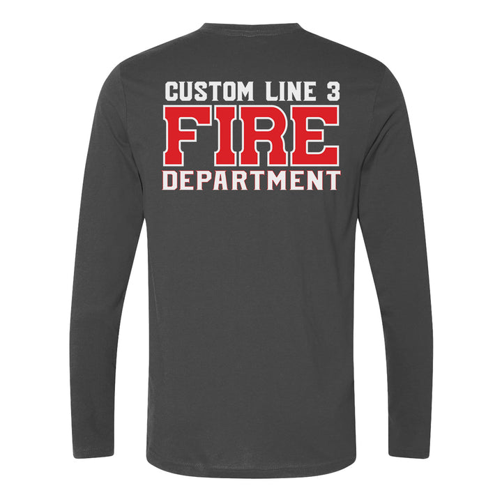 Personalized Fire Department long sleeve tee – red and white design