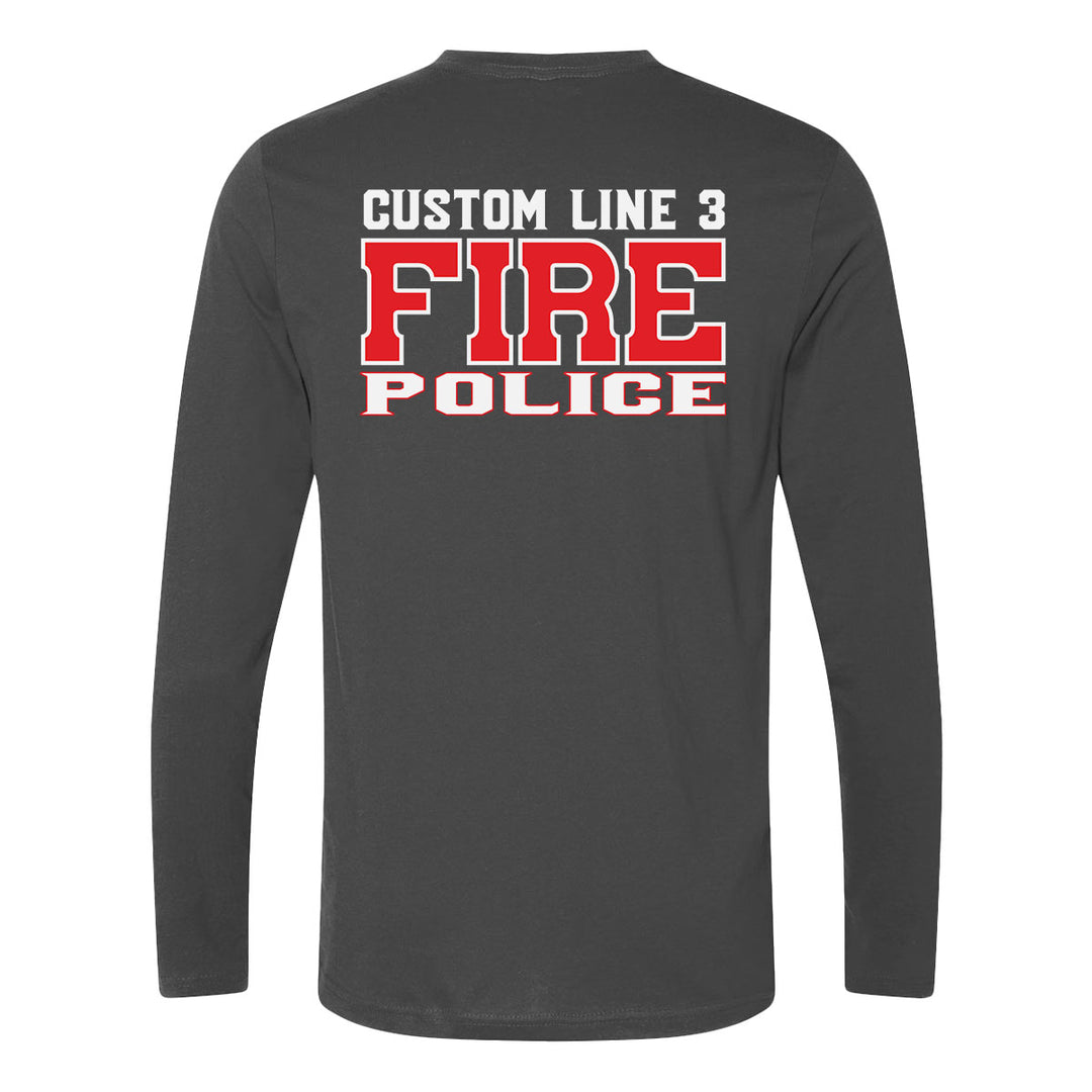 Red and white Fire Police long sleeve – custom design for fire and police departments