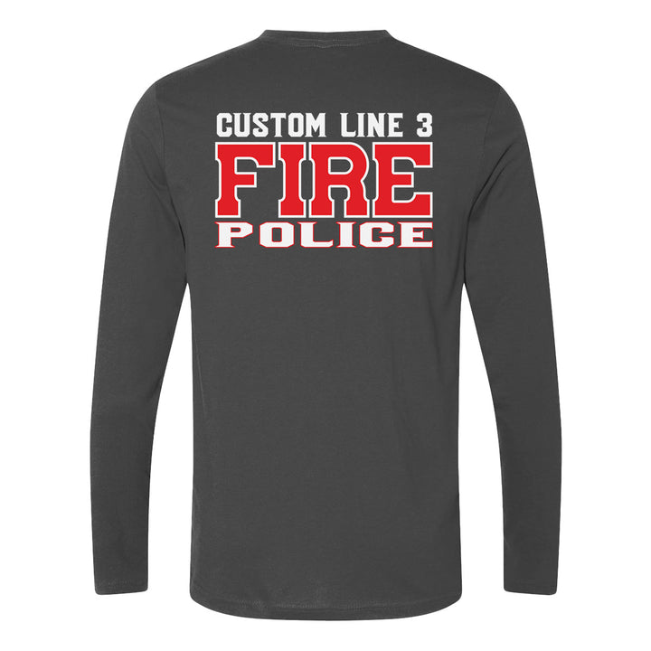 Red and white Fire Police long sleeve – custom design for fire and police departments
