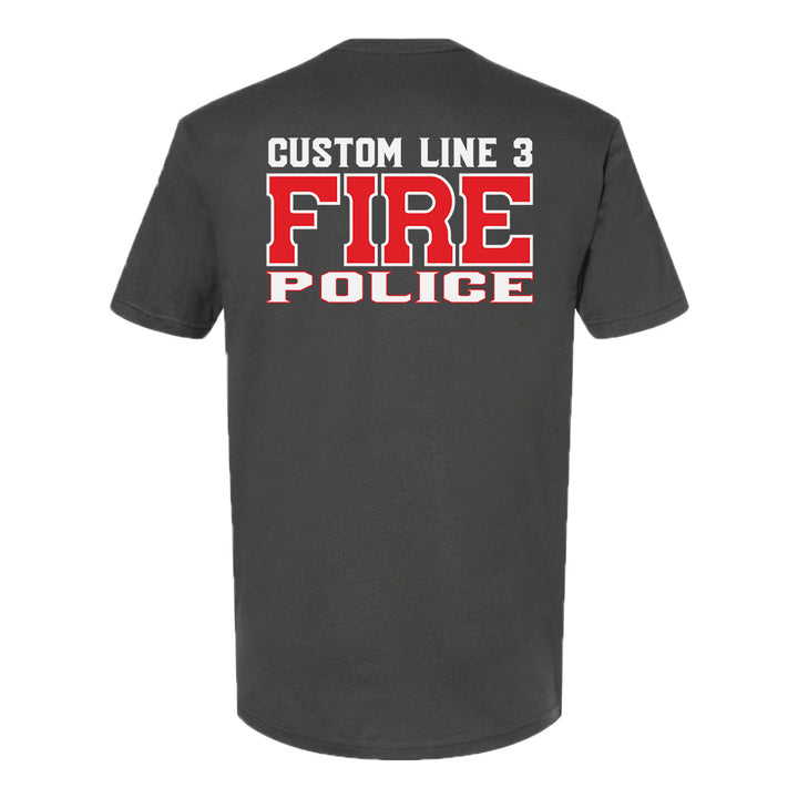Red and white Fire Police tee – custom design for fire and police departments