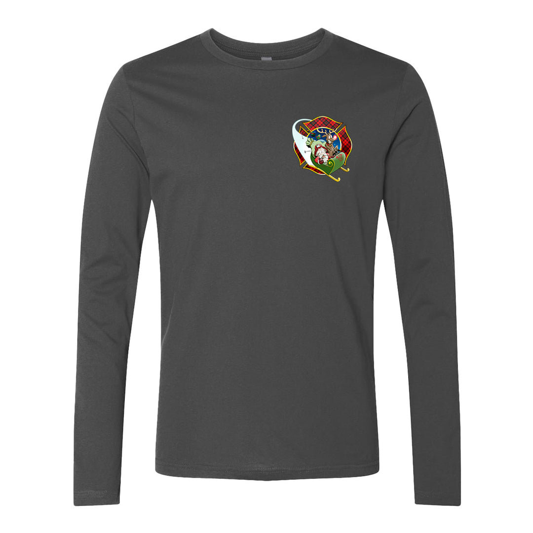 Christmas Plaid Maltese Firefighter Premium Long Sleeve Shirt