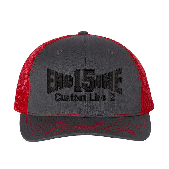 Personalized Fire Dept Engine Blackout Snapback Trucker Hat