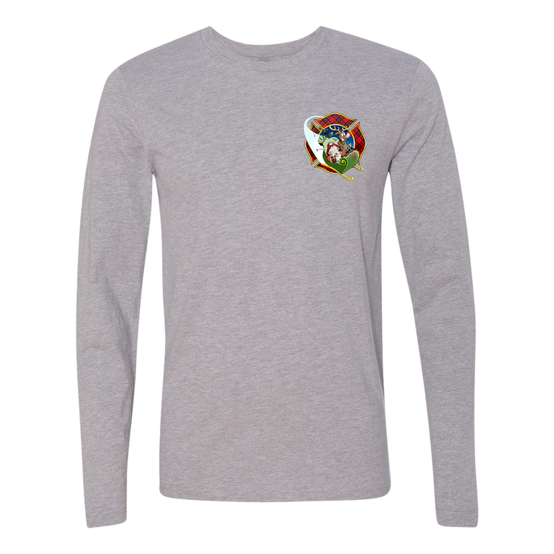 Christmas Plaid Maltese Firefighter Premium Long Sleeve Shirt