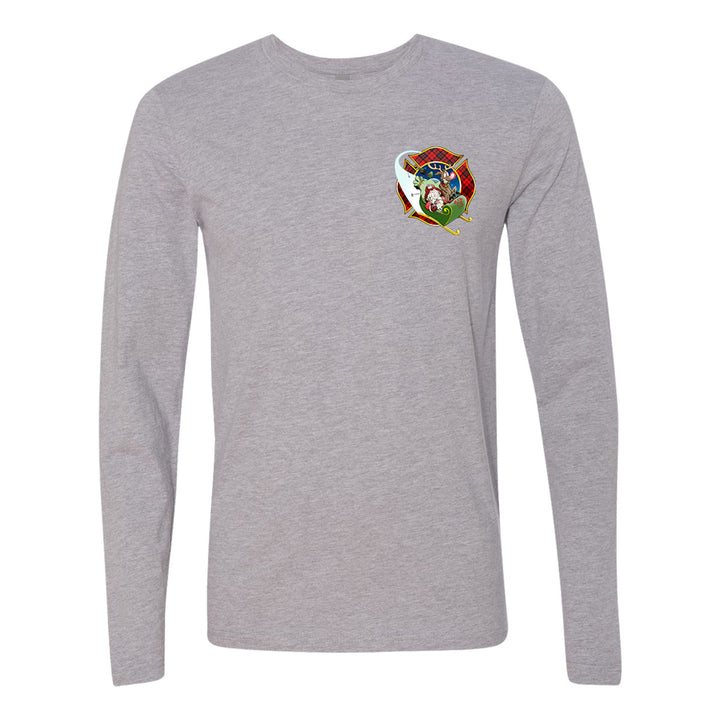 Christmas Plaid Maltese Firefighter Premium Long Sleeve Shirt