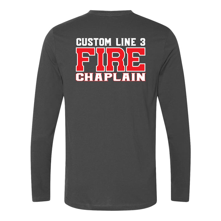 Custom Fire Chaplain shirt – red and white long sleeve firefighter gear