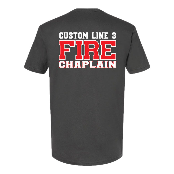 Premium Fire Chaplain t-shirt – custom red and white graphic