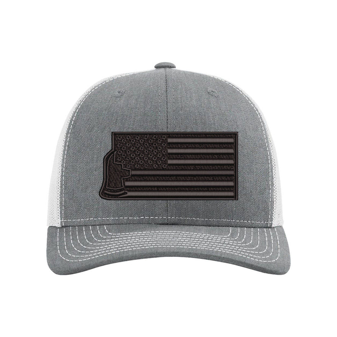 Close-up of the high-quality stitching on the "Thin Red Line Axe Maltese" logo, emphasizing the durability and fine details of the embroidery.