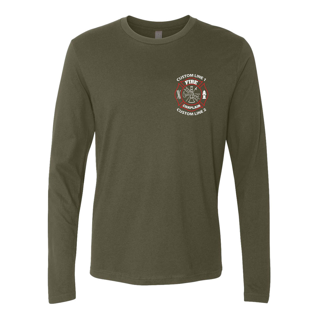 Fire Chaplain long sleeve – custom red and white firefighter department gear