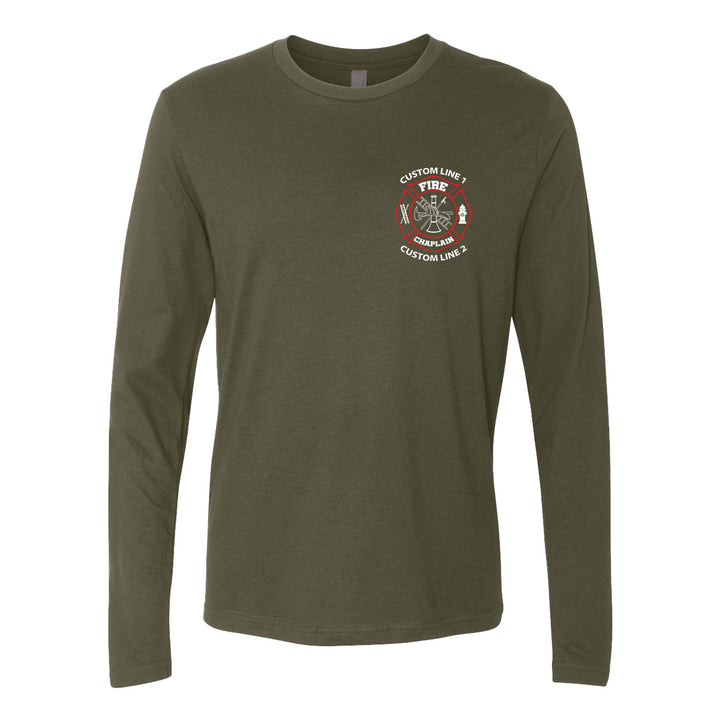 Fire Chaplain long sleeve – custom red and white firefighter department gear
