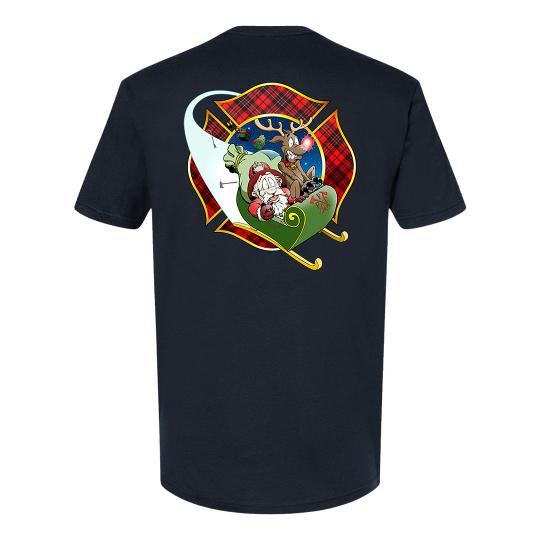 Christmas Plaid Maltese Firefighter Premium T-Shirt