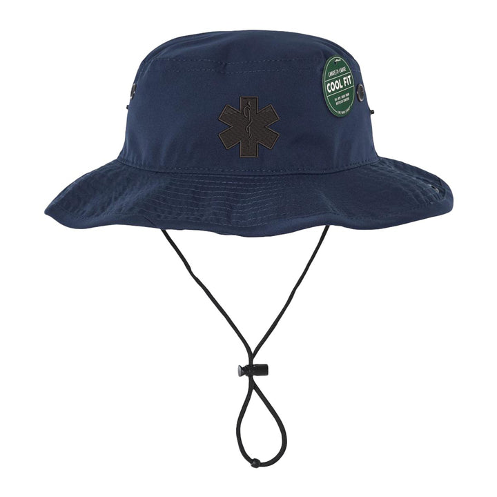 Star of Life Blackout Boonie Hat, highlighting the adjustable chin strap and snap-up brim.