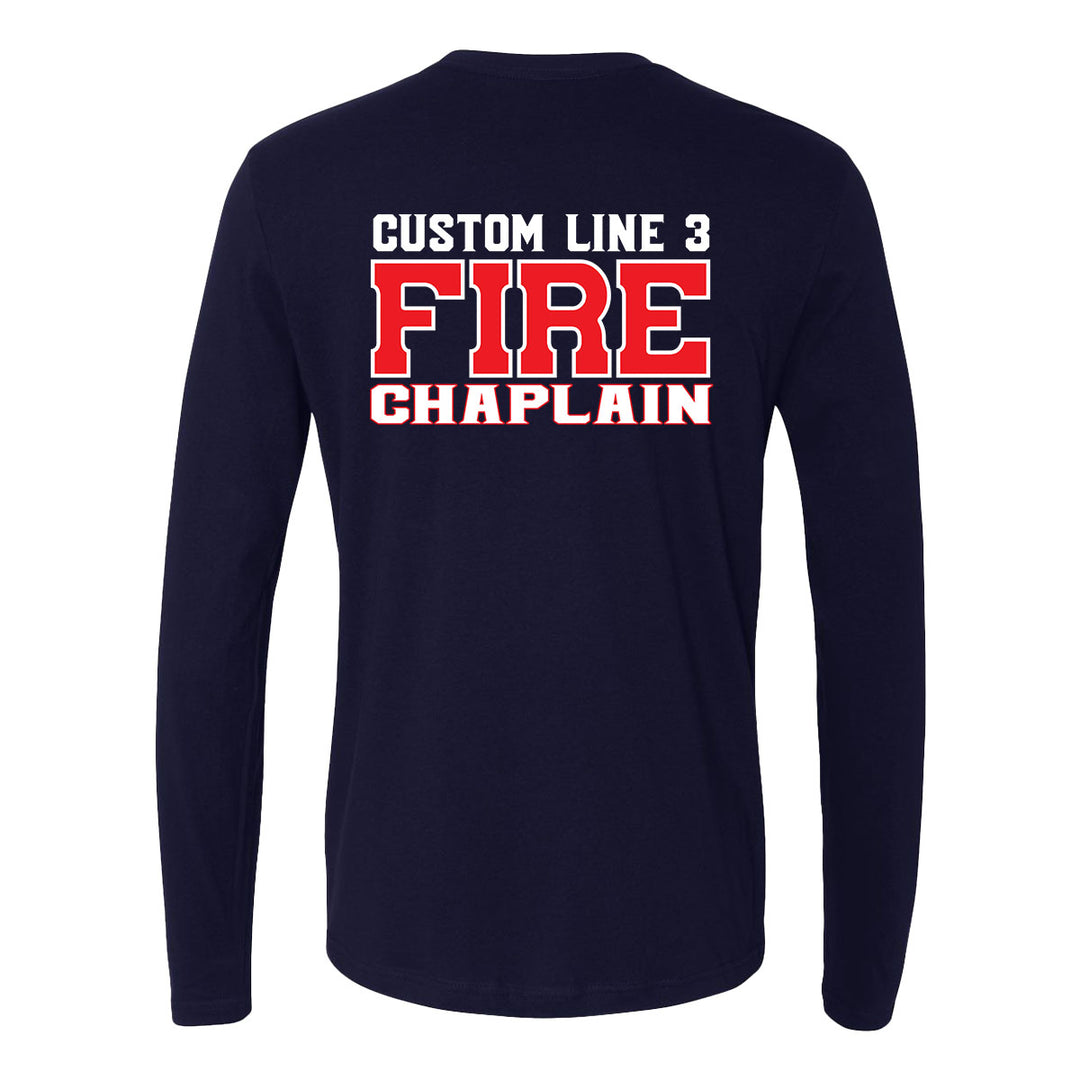 Red and white Fire Chaplain premium long sleeve shirt – custom firefighter apparel