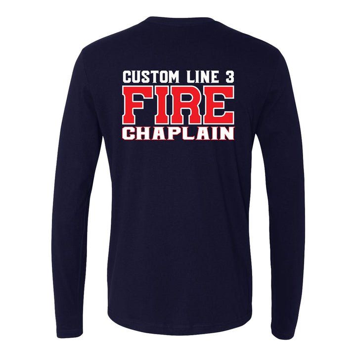 Red and white Fire Chaplain premium long sleeve shirt – custom firefighter apparel