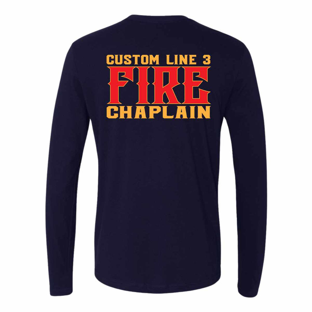 Red & yellow Fire Chaplain long sleeve shirt for first responders