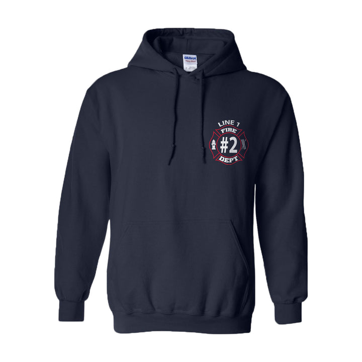 Red and white Fire Department hoodie – custom firefighter department logo
