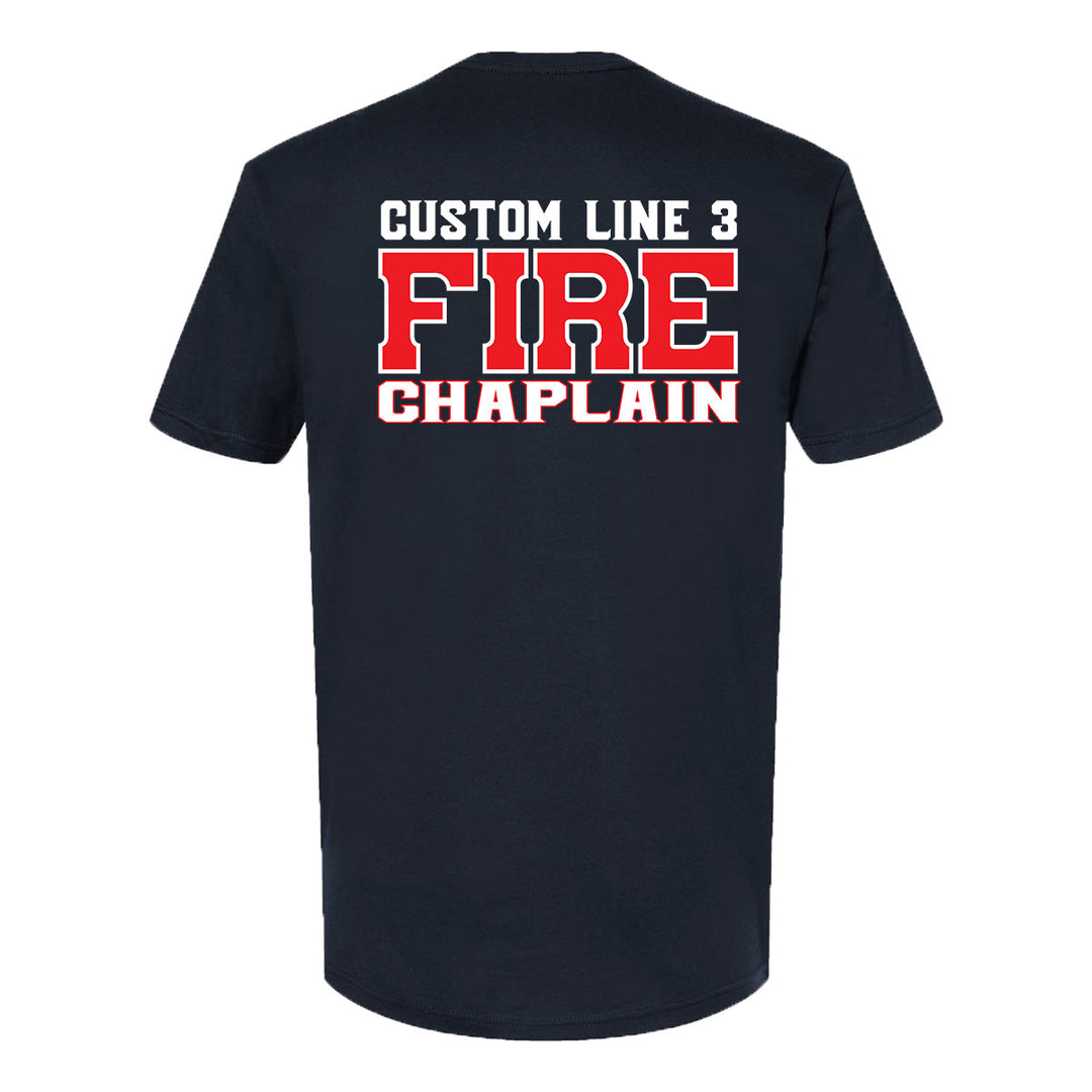 Custom Fire Chaplain t-shirt – red and white firefighter pride