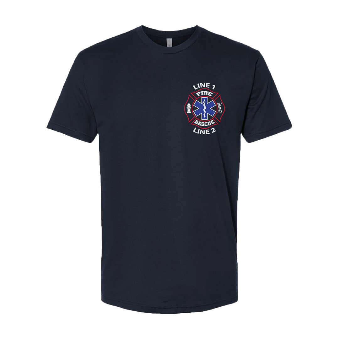 Red and white Fire Rescue t-shirt – custom EMS graphic print