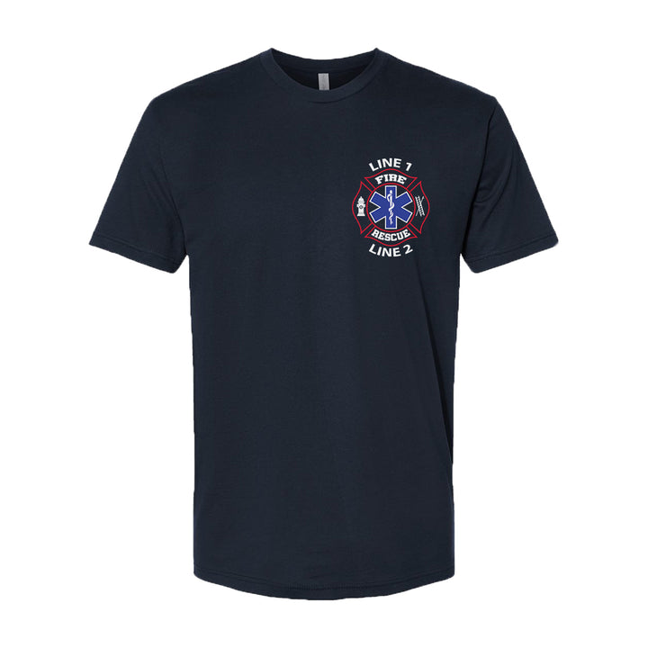 Red and white Fire Rescue t-shirt – custom EMS graphic print