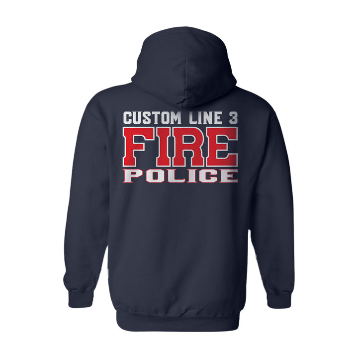 Fire Police custom hoodie – red and white graphic for firefighter and police unity