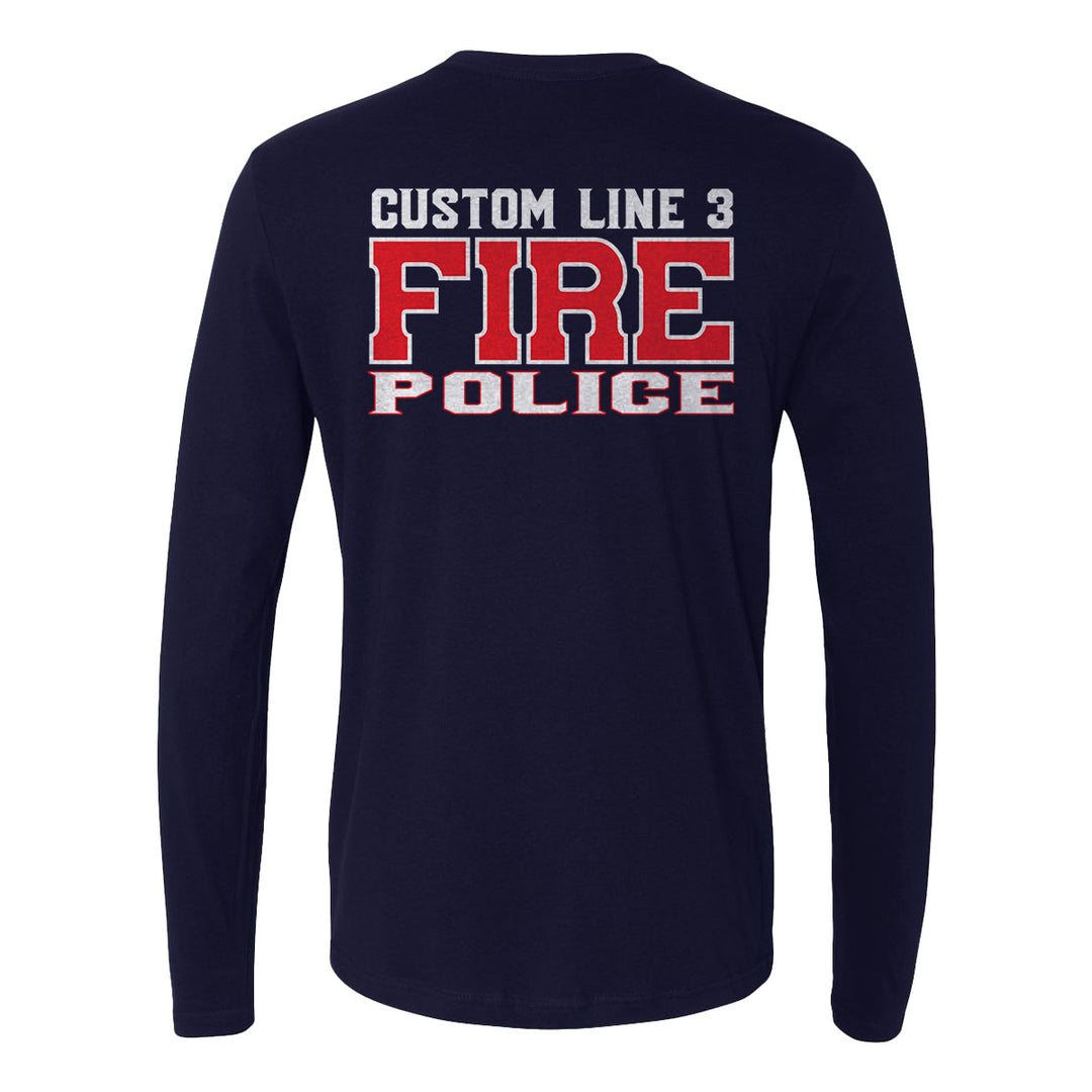 Fire Police long sleeve shirt – custom red and white graphic for firefighter and police unity