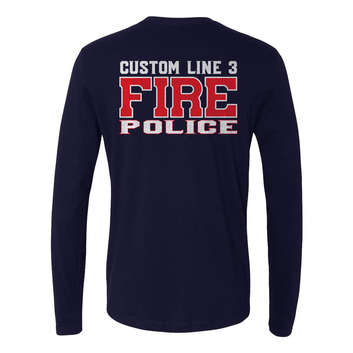 Fire Police long sleeve shirt – custom red and white graphic for firefighter and police unity