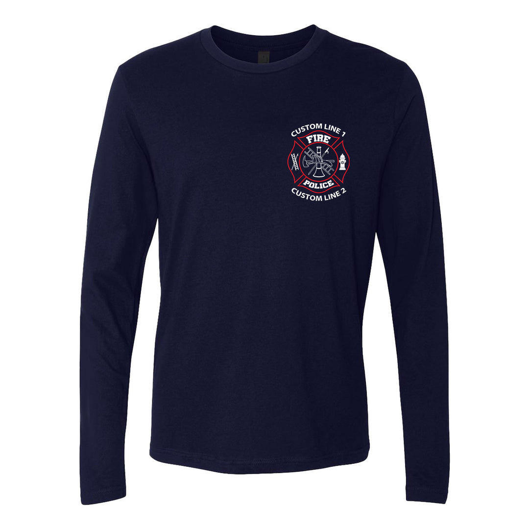 Fire Police custom long sleeve shirt – red and white design for law enforcement