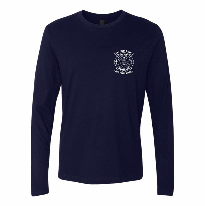 Customized Fire Chaplain long sleeve shirt with department initials