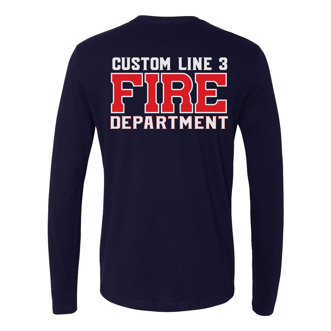 Custom Fire Department long sleeve shirt – red and white firefighter design