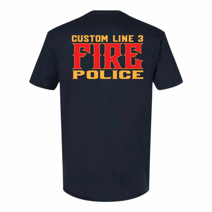 Customized Red & Yellow Fire Police premium t-shirt for first responders