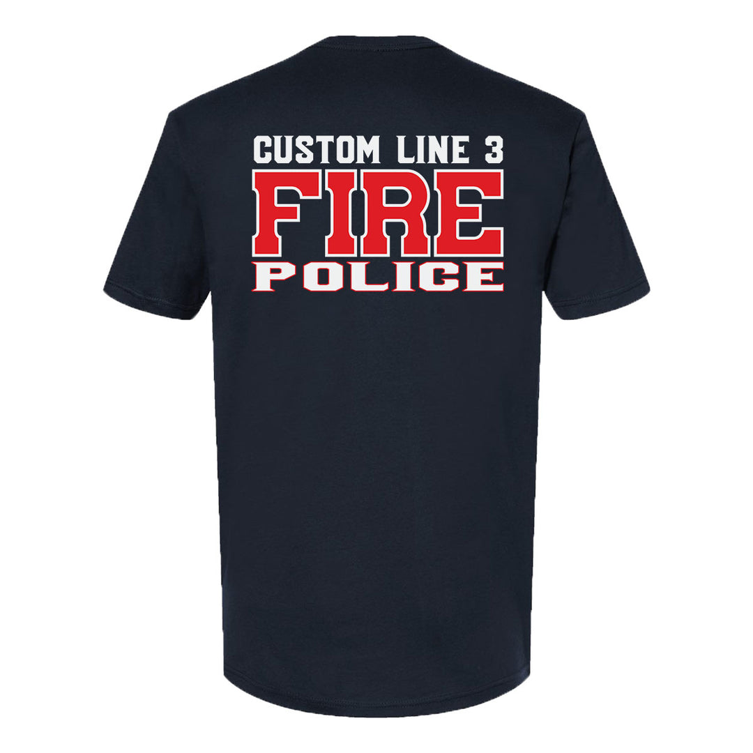 Fire Police custom t-shirt – red and white graphic for firefighter and police unity
