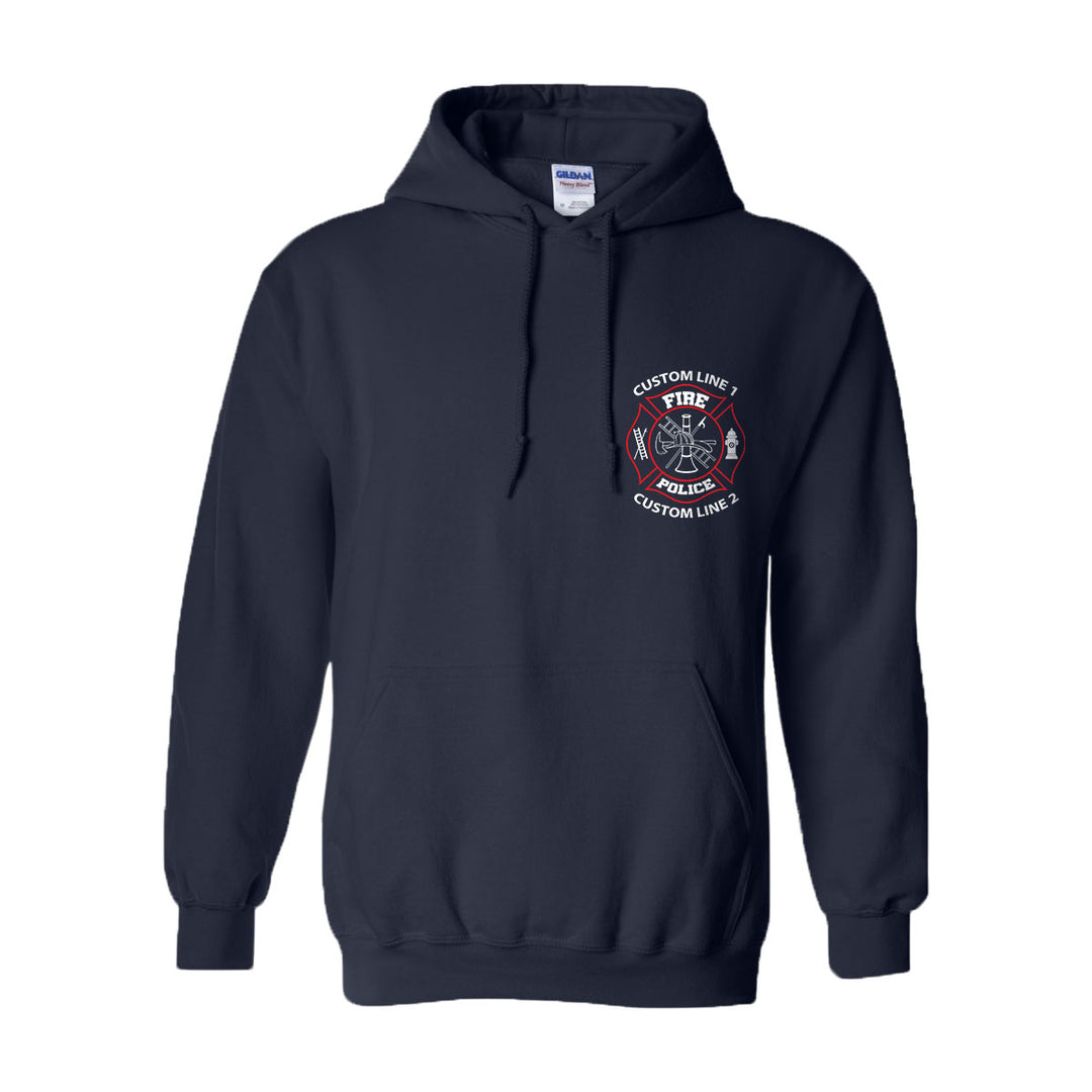 Fire Police custom hoodie – red and white design for law enforcement