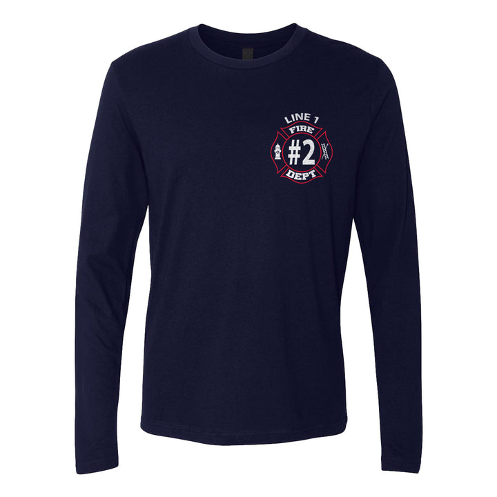 Red and white Fire Department long sleeve – personalized firefighter apparel