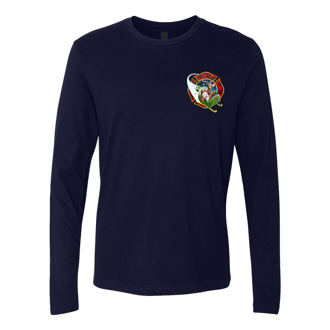 Christmas Plaid Maltese Firefighter Premium Long Sleeve Shirt