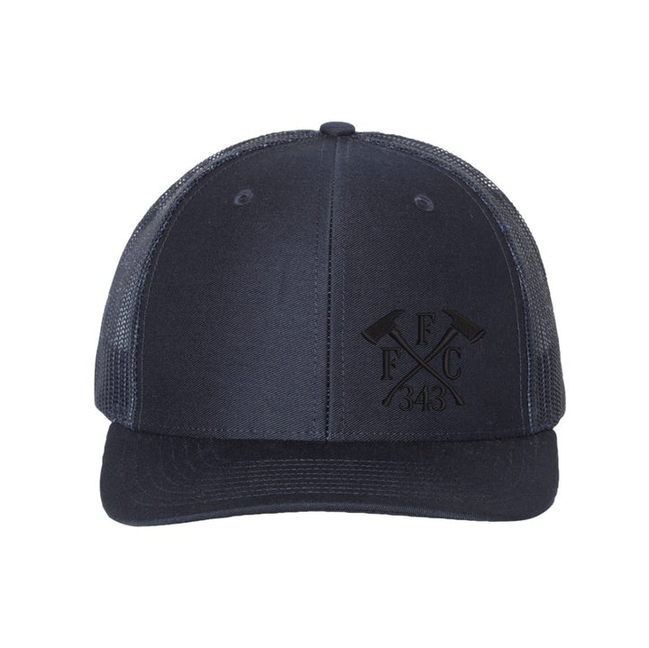 Premium firefighter trucker hat – FFC 343 blackout design