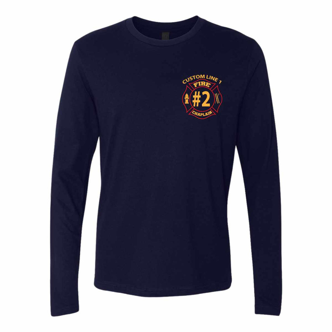 Fire Chaplain long sleeve shirt with red & yellow accents