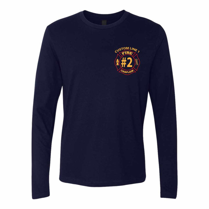 Fire Chaplain long sleeve shirt with red & yellow accents