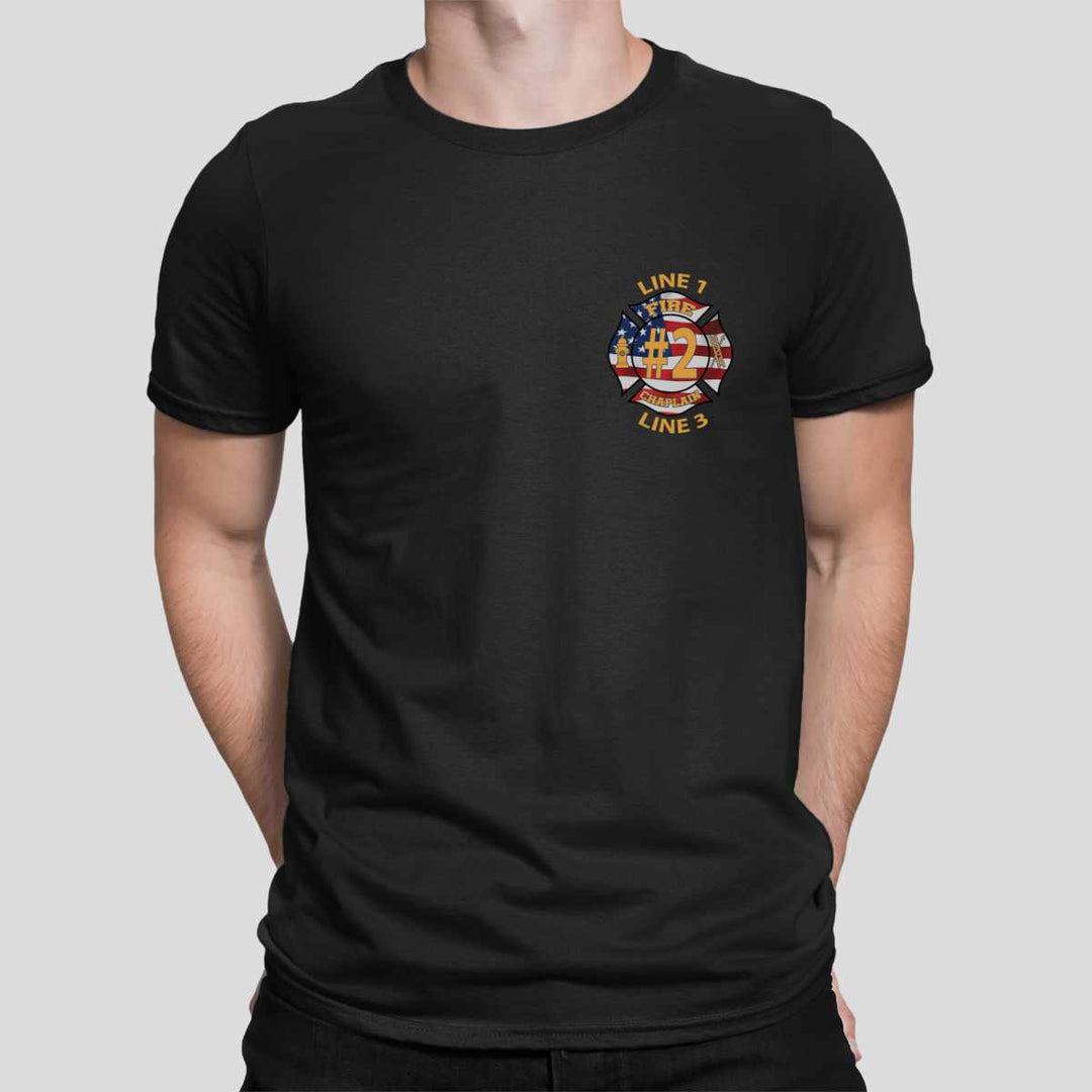 Firefighter USA flag Fire Chaplain premium tee