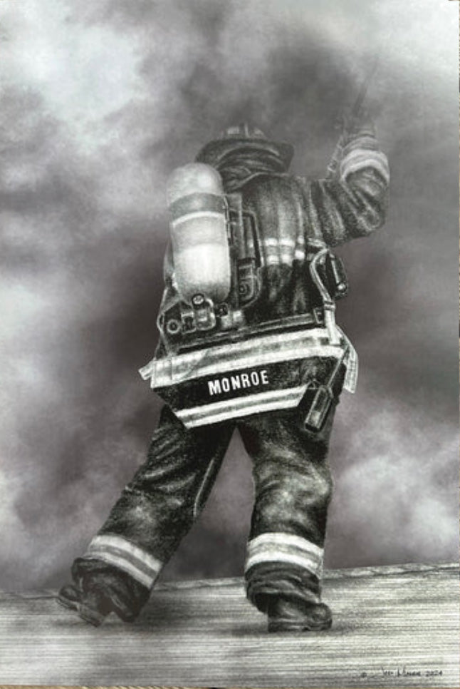 Personalized Vertical Vent 12x18 firefighter wall print